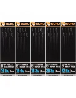 GURU F1 PELLET POLE RIG 6" 14 (0.15MM) BARBLESS